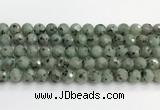 CLJ642 15.5 inches 10mm faceted round sesame jasper beads wholesale