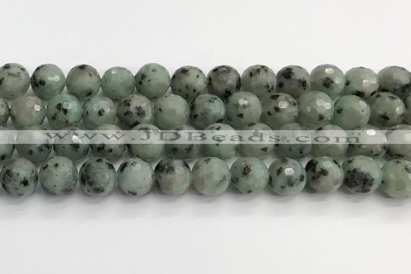 CLJ643 15.5 inches 12mm faceted round sesame jasper beads wholesale