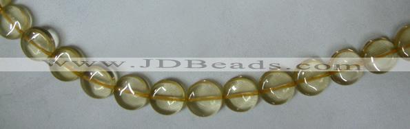 CLQ04 15.5 inches 12mm coin natural lemon quartz beads Wholesale