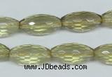 CLQ12 15.5 inches 10*20mm faceted rice natural lemon quartz beads