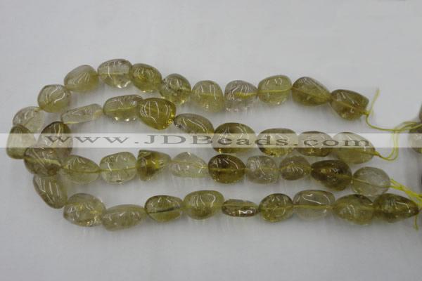 CLQ170 15.5 inches 12*16mm – 14*22mm nuggets natural lemon quartz beads