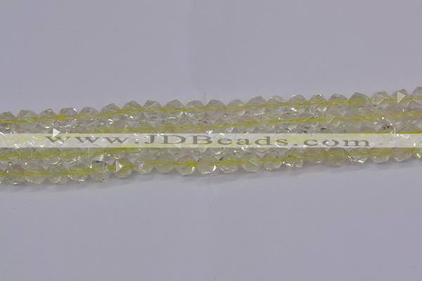 CLQ312 15.5 inches 8mm faceted nuggets lemon quartz beads