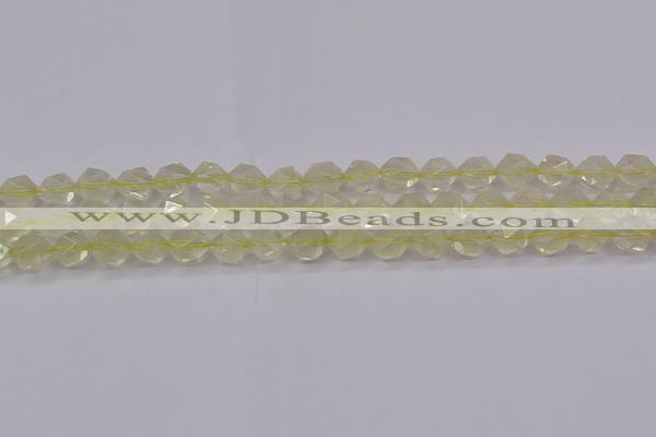 CLQ313 15.5 inches 10mm faceted nuggets lemon quartz beads