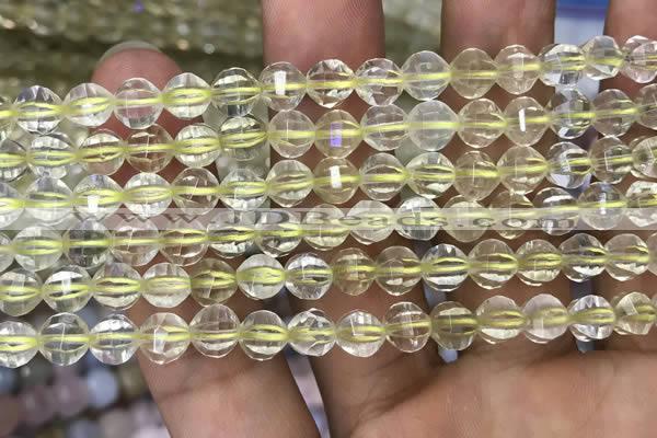 CLQ321 15.5 inches 6mm faceted round natural lemon quartz beads