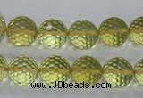 CLQ57 15.5 inches 10mm faceted round natural lemon quartz beads