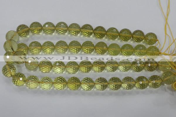 CLQ57 15.5 inches 10mm faceted round natural lemon quartz beads