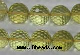 CLQ59 15.5 inches 14mm faceted round natural lemon quartz beads