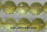 CLQ60 15.5 inches 16mm faceted round natural lemon quartz beads