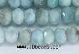 CLR110 15.5 inches 3*5mm faceted rondelle natural larimar beads