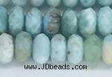 CLR111 15.5 inches 4*6mm faceted rondelle natural larimar beads