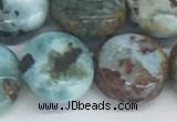 CLR129 15.5 inches 10mm flat round larimar gemstone beads