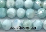 CLR163 15 inches 6mm faceted round larimar gemstone beads