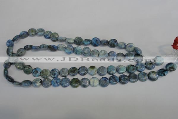 CLR209 15.5 inches 12mm flat round larimar gemstone beads