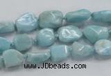 CLR26 15.5 inches 8*10mm nugget natural larimar gemstone chips beads