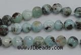 CLR34 15.5 inches 7mm flat round natural larimar gemstone beads