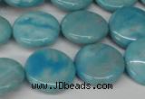 CLR362 15.5 inches 14mm flat round dyed larimar gemstone beads