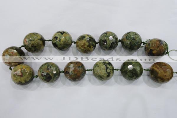 CLS05 15.5 inches 30mm faceted round large peacock gemstone beads