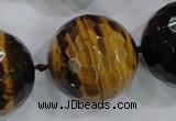 CLS06 15.5 inches 30mm faceted round large yellow tiger eye beads