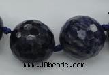 CLS100 15.5 inches 25mm faceted round large sodalite gemstone beads