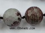 CLS109 15.5 inches 25mm faceted round red artistic jasper beads