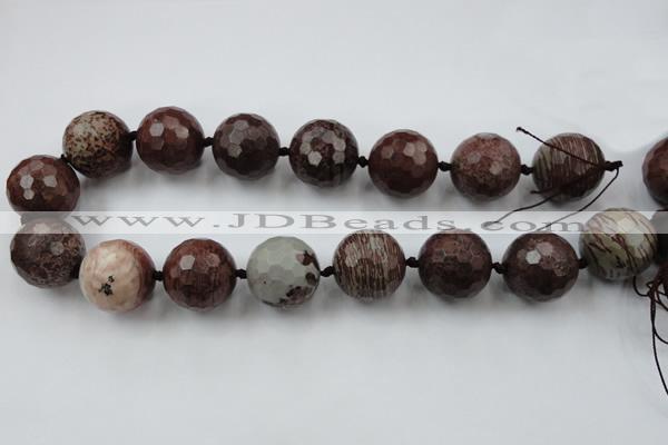 CLS109 15.5 inches 25mm faceted round red artistic jasper beads