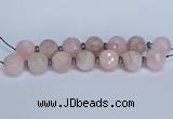 CLS300 7.5 inches 25mm faceted round large pink quartz beads