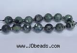 CLS303 7.5 inches 25mm faceted round large kambaba jasper beads