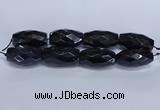 CLS401 7.5 inches 25*45mm faceted rice large black agate beads