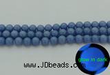 CLU103 15.5 inches 10mm round blue luminous stone beads