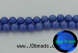 CLU116 15.5 inches 16mm round blue luminous stone beads