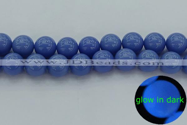 CLU118 15.5 inches 20mm round blue luminous stone beads