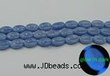 CLU142 15.5 inches 12*16mm oval blue luminous stone beads