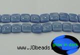 CLU155 15.5 inches 18*18mm square blue luminous stone beads