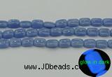 CLU161 15.5 inches 10*14mm rectangle blue luminous stone beads