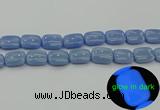 CLU167 15.5 inches 15*20mm rectangle blue luminous stone beads