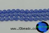 CLU172 15.5 inches 12mm flat round blue luminous stone beads