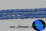 CLU201 15.5 inches 10*14mm rectangle blue luminous stone beads