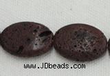 CLV209 15.5 inches 18*25mm oval coffee natural lava beads wholesale