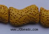 CLV21 16 inches 13*21mm marquise yellow natural lava beads wholesale