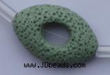 CLV28 16.5 inches 20*32mm oval green natural lava beads wholesale