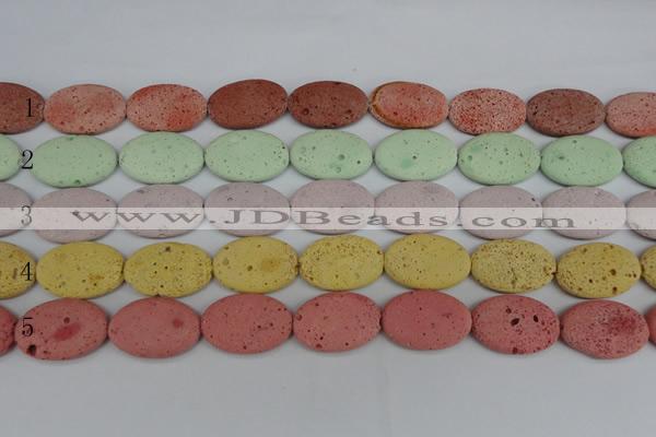 CLV305 15.5 inches 20*30mm oval lava beads wholesale