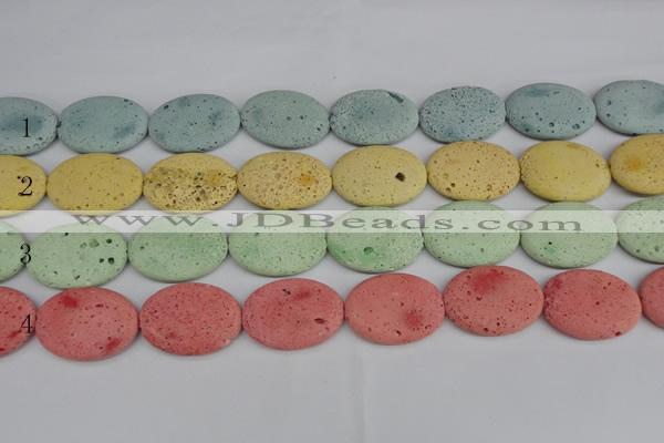 CLV306 15.5 inches 25*35mm oval lava beads wholesale