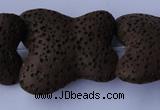 CLV34 15 inches 26*28mm butterfly-shaped chocolate natural lava beads