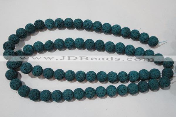 CLV454 15.5 inches 12mm round dyed blue lava beads wholesale