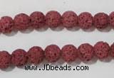 CLV468 15.5 inches 8mm round dyed red lava beads wholesale