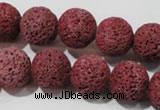 CLV471 15.5 inches 14mm round dyed red lava beads wholesale