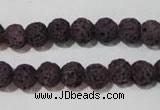 CLV476 15.5 inches 8mm round dyed purple lava beads wholesale