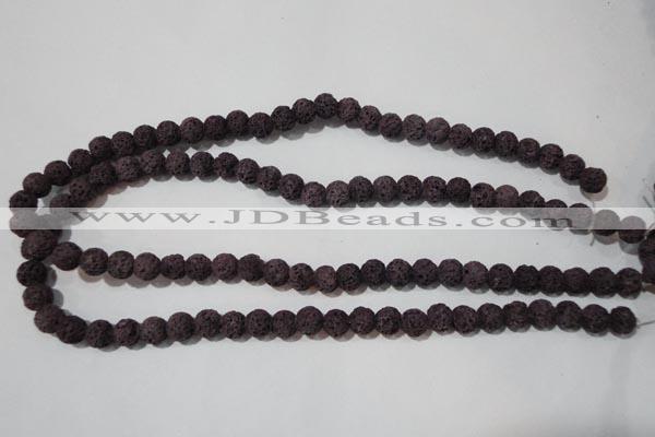 CLV476 15.5 inches 8mm round dyed purple lava beads wholesale