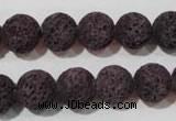 CLV478 15.5 inches 12mm round dyed purple lava beads wholesale