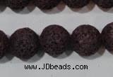 CLV479 15.5 inches 14mm round dyed purple lava beads wholesale